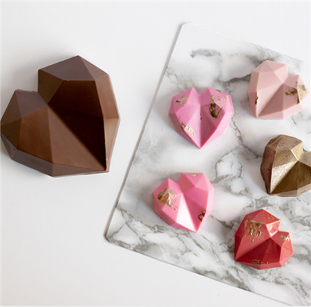 Molde para chocolates. Corazones diamante (2 placas)